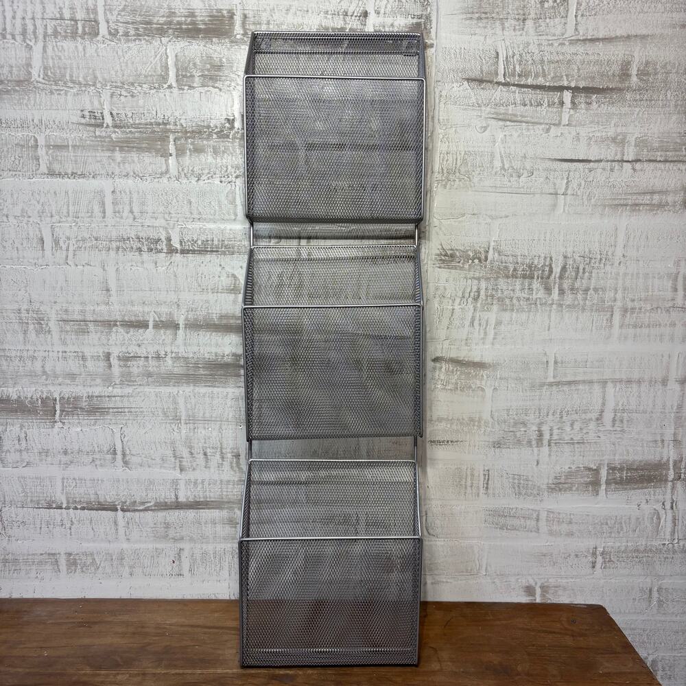 Long Silver Metal File Organizer